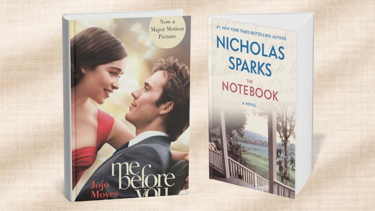 Dve ljubavne knjige, „Me Before You“ i „The Notebook“, stoje jedna pored druge